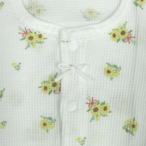 2枚組半袖前開きロンパース肌着 ワッフル ひまわり ピンク&times;80cm ベビーザらス限定
