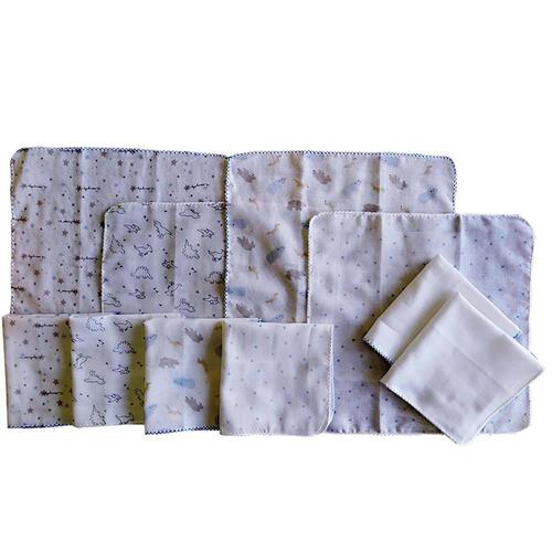 10枚組ガーゼハンカチ ブルーセット(ブルー×フリー) ベビーザらス限定