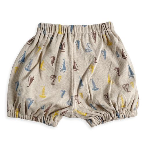 COJIKA かぼちゃパンツ ヨット柄 ブラウン&times;95cm