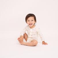 長袖前開きロンパース肌着 2枚組 ワッフル アニマル グレー&times;80cmベビーザらス限定