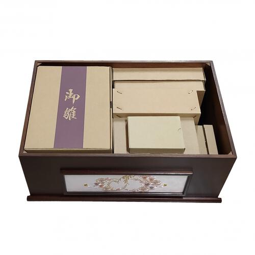 【雛人形】収納飾り 親王飾り「八重桜刺繍木目ブラウン」 (605858)ひな人形 おしゃれ モダン トイザらス・ベビーザらス限定【メーカー直送】