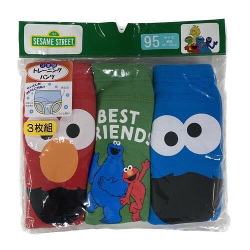 セサミストリートトレパン3枚組(レッド×90cm)