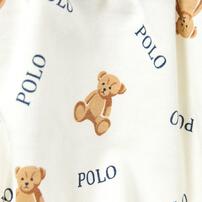 POLO BCS 半袖ボディスーツ サロペット風 オフホワイト&times;70cm