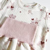 長袖腹巻付きパジャマ ニットキルト うさぎ柄 アイボリー×90cm ベビーザらス限定