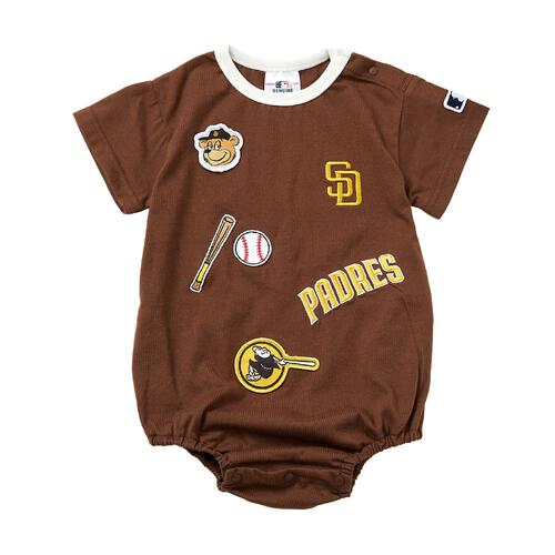 MLB ワッペン半袖ボディスーツ パドレス ブラウン&times;70cm  ベビーザらス限定 赤ちゃん 出産準備 出産祝い ベビー服 子供服