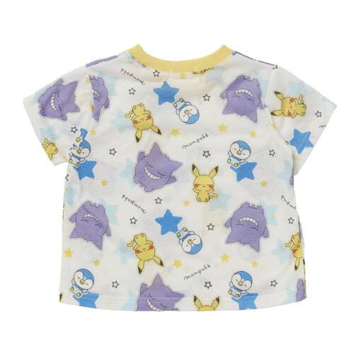 monpoke モンポケ 半袖パジャマ 総柄 腹巻付き イエロー&times;90cm