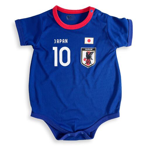 半袖ユニホームボディロンパース サッカー日本代表ver. メッシュ ブルー&times;80cm