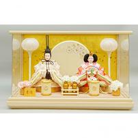 【雛人形】ケース親王飾り「八重桜蒔絵パノラマアクリル」（322721）