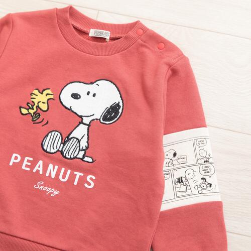 SNOOPY スヌーピー トレーナー 袖切替 レッド×90cm ベビーザらス限定