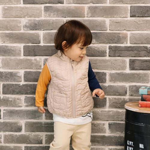 RAT-A-TATR ベスト クマ柄キルト ベージュ×80cm ベビーザらス限定