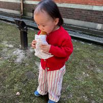 【FirstCloset&times;mioさん】ロングパンツ オフホワイト&times;90cm