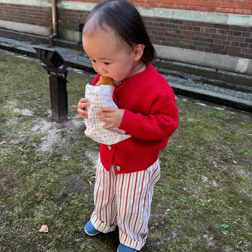 【FirstCloset&times;mioさん】ロングパンツ オフホワイト&times;90cm