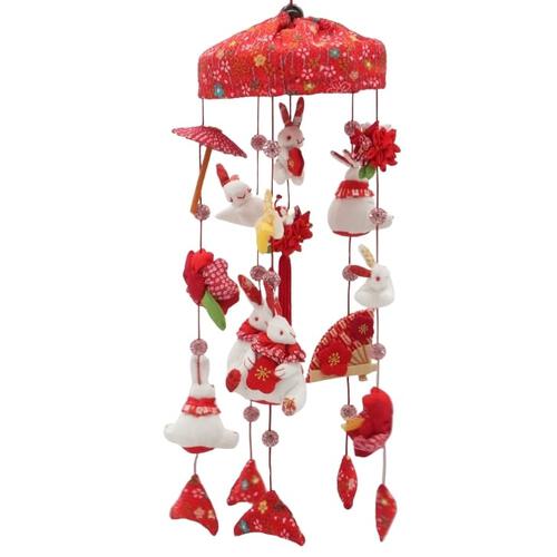 【雛人形】クリスタル付 つるし飾り (赤)高さ42cm  (351932)つるし雛 ひな人形 おしゃれ トイザらス・ベビーザらス限定【メーカー直送】