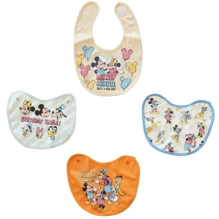 ディズニー パチパチ付け替えスタイ 4枚組 ミッキーミニー(ミッキー