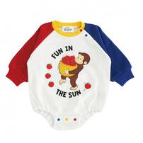 【Welcome to the Universe Baby × chimajiro0730さん】おさるのジョージ 長袖ダルマボディスーツ ナチュラル×70cm