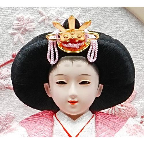 【雛人形】ケース親王飾り「桜刺繍衝立パノラマアクリル」（322723）