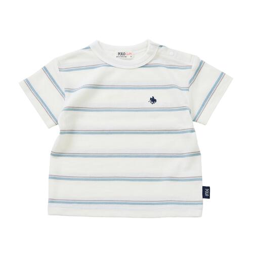 POLO BCS 鹿の子マルチボーダー半袖Ｔシャツ オフホワイト&times;90cm ベビーザらス限定 赤ちゃん 出産準備 出産祝い ベビー服 子供服