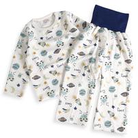 長袖腹巻付きパジャマ ニットキルト 宇宙柄 ネイビー&times;80cm ベビーザらス限定