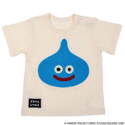 ドラクエベビー＆キッズ 半袖Tシャツ サガラ刺繍 スライム ホワイト&times;90cm