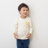 monpoke モンポケ 長袖Ｔシャツ シリコンワッペン(ナチュラル×90cm)