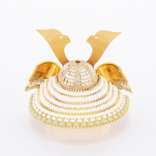 【五月人形】兜飾り 収納飾り「白薄緑縅金小札茶木目」初節句 男の子 端午の節句 トイザらス・ベビーザらス限定【メーカー直送】