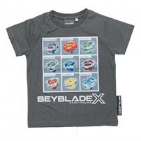 BEYBLADE X 半袖Tシャツ ボックスアート ベイブレード エックス チャコール×L