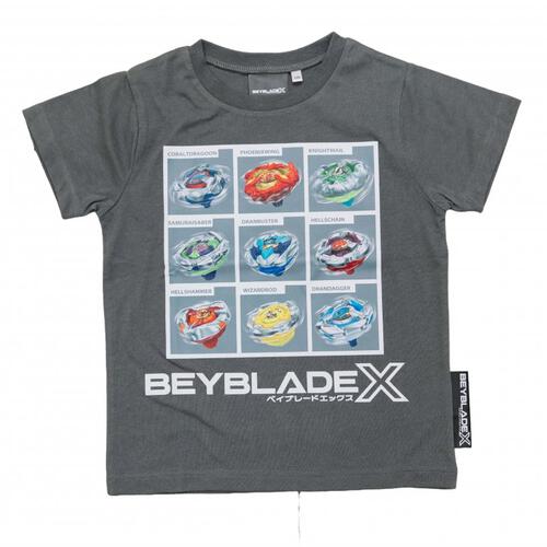 BEYBLADE X 半袖Tシャツ ボックスアート ベイブレード エックス チャコール×L