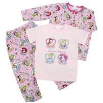 ディズニー 長袖前開きパジャマ＋半袖Ｔシャツセット プリンセス ピンク&times;100cm ベビーザらス限定