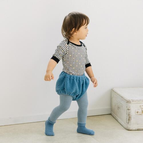 【FirstCloset×mioさん】 足付きレギンス × ボアブルマ ブルー×フリー ベビーザらス限定