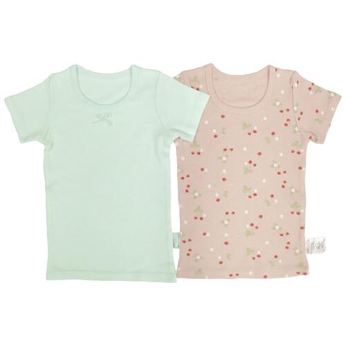 半袖シャツ肌着 2枚組 保湿スムス いちご ピンク&times;90cm ベビーザらス限定