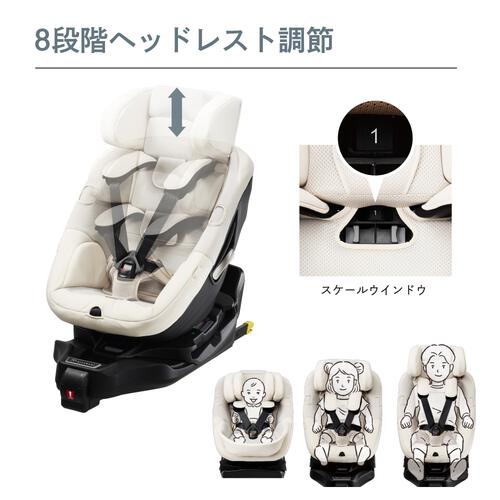 カーメイト エールベベ クルットスライドＦ(オフホワイト) チャイルドシート ISOFIX固定 R129適合 新生児～4歳頃まで