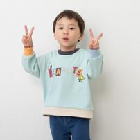 SNOOPY スヌーピー トレーナー 袖切替 ミント×90cm ベビーザらス限定