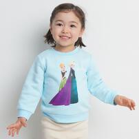 Disney ディズニー アナと雪の女王 長袖デイリートレーナー 起毛 ライトブルー×100cm ベビーザらス限定
