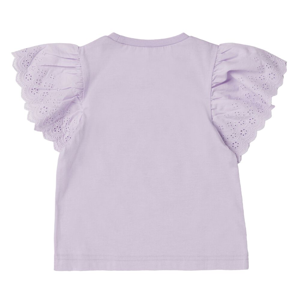 ティニピン×しなこ】半袖Tシャツ 袖レース 天竺 パープル×100cm
