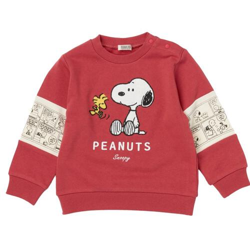 SNOOPY スヌーピー トレーナー 袖切替 レッド×80cm ベビーザらス限定