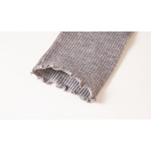 ウェストらくらく腹巻付きレギンス チャコール×M-L