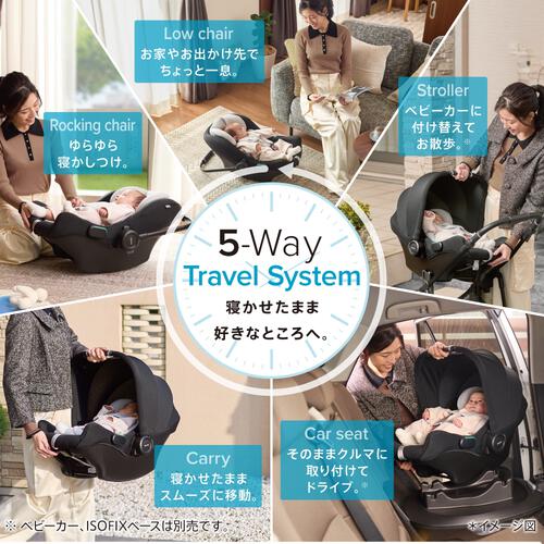 Aprica アップリカ エアキャリー AC (ブラック) 新生児～15カ月頃 R129適合 トラベルシステム対応 インファントカーシート