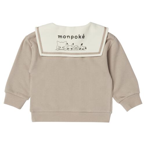 monpoke モンポケ トレーナー 衿付き ピカチュウ ブラウン&times;100cm