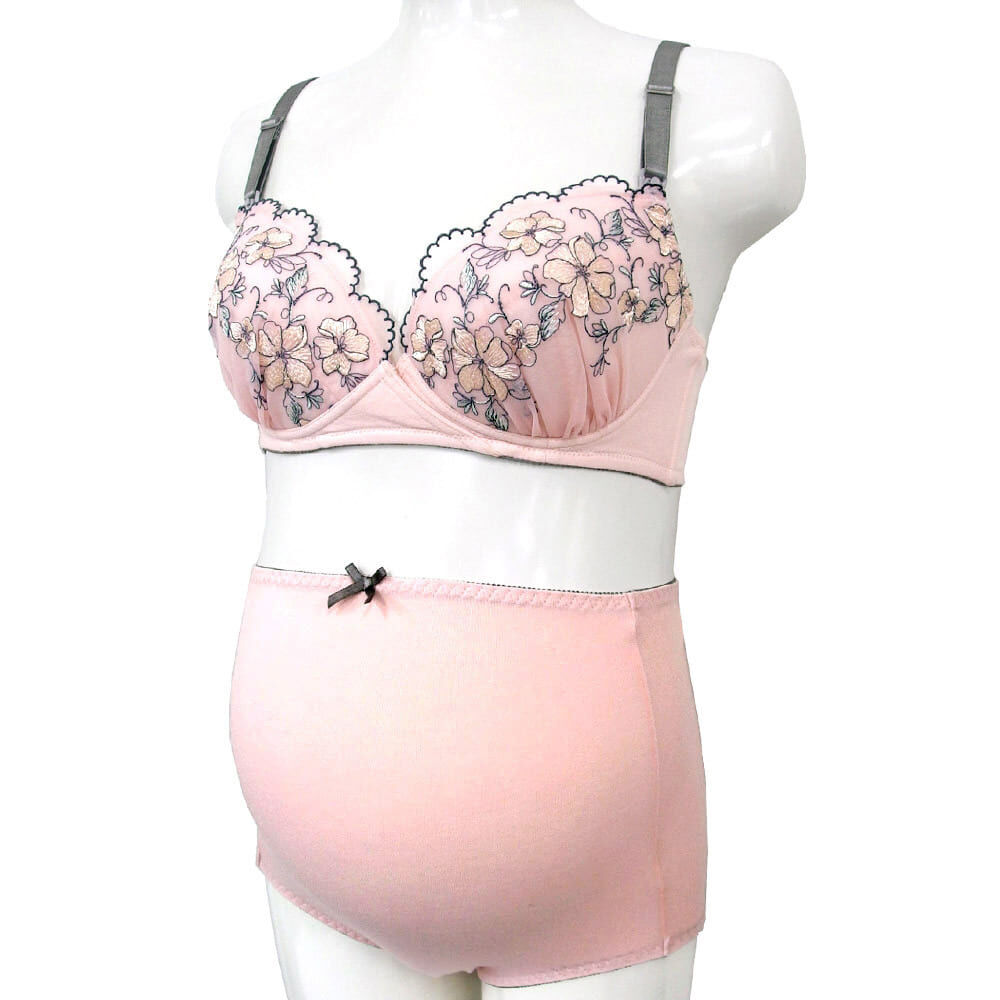 エンブ刺繍ブラ＆ショーツ（ピンク×L） ベビーザらス限定 | マタニティ