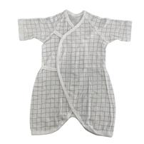 新生児肌着 コンビ肌着 ２枚組 チェック熊×ウサギ雲柄 50-70cm