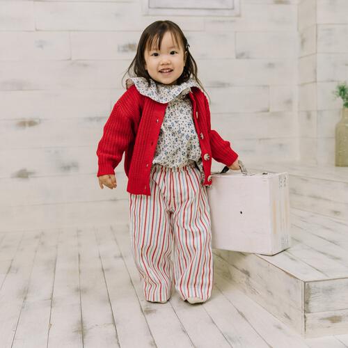 【FirstCloset×mioさん】カーディガン レッド×95cm