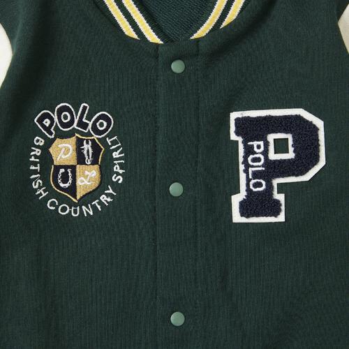 POLO BCS スタジャン風ロンパース グリーン×80cm ベビーザらス限定