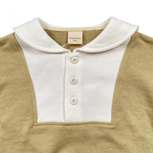 sophitica 裏毛襟付きトレーナー ベージュ&times;95cm