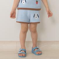 SNOOPY スヌーピー ショートパンツ クロシェニット ライトブルー&times;90cm ベビーザらス限定