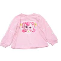 シークレット キャッチ！ティニピン 裏毛長袖トレーナー 袖チュール付き ピンク×100cm