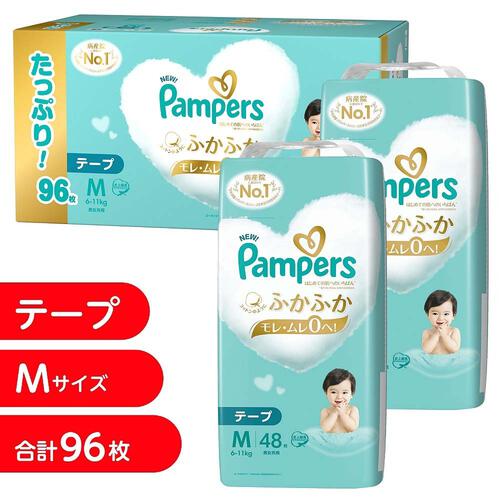 NEW! パンパース はじめての肌へのいちばん Mサイズ（6～11kg） 96枚 