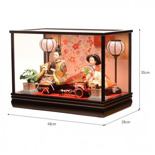 【雛人形】ケース飾り 親王飾り「桜模様黒塗」 (322201)ひな人形 ひな祭り お雛様 おしゃれ【メーカー直送】