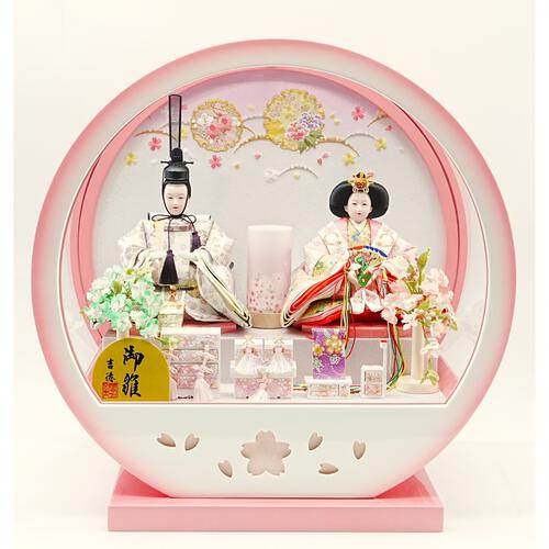 【雛人形】ケース親王飾り「雪輪牡丹桜丸形アクリル」（322913）トイザらス・ベビーザらス限定