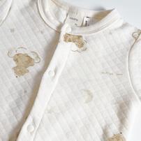 長袖カバーオール ニットキルト クマ柄 オフホワイト×80cm ベビーザらス限定