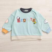 SNOOPY スヌーピー トレーナー 袖切替 ミント×95cm ベビーザらス限定